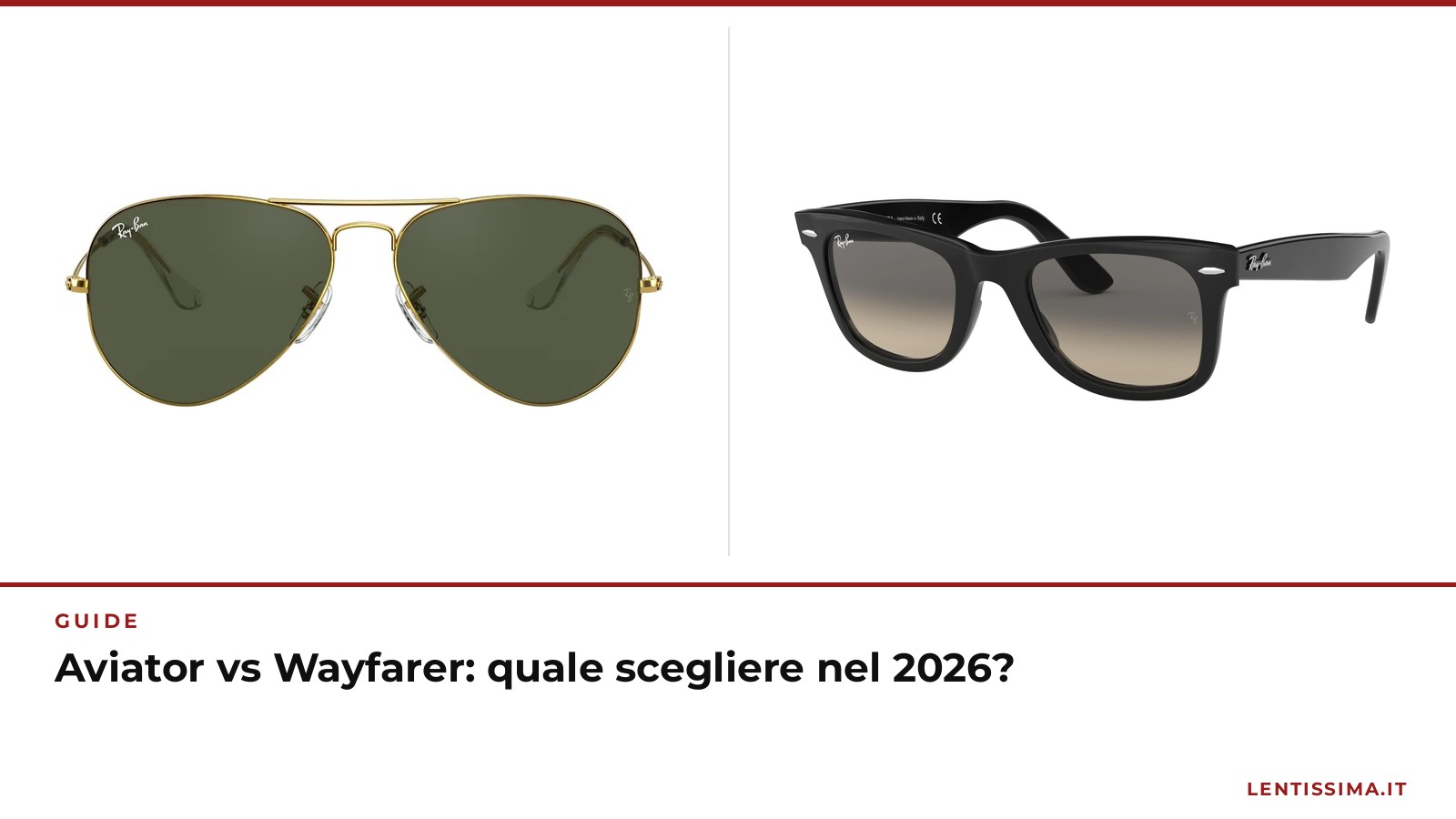Ray-Ban Aviator vs Wayfarer: quale scegliere nel 2026?