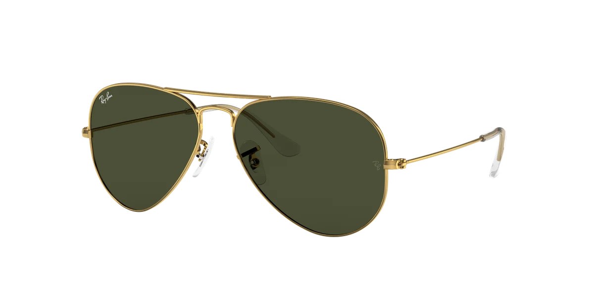 Ray-Ban Aviator Nero Lenti Verdi