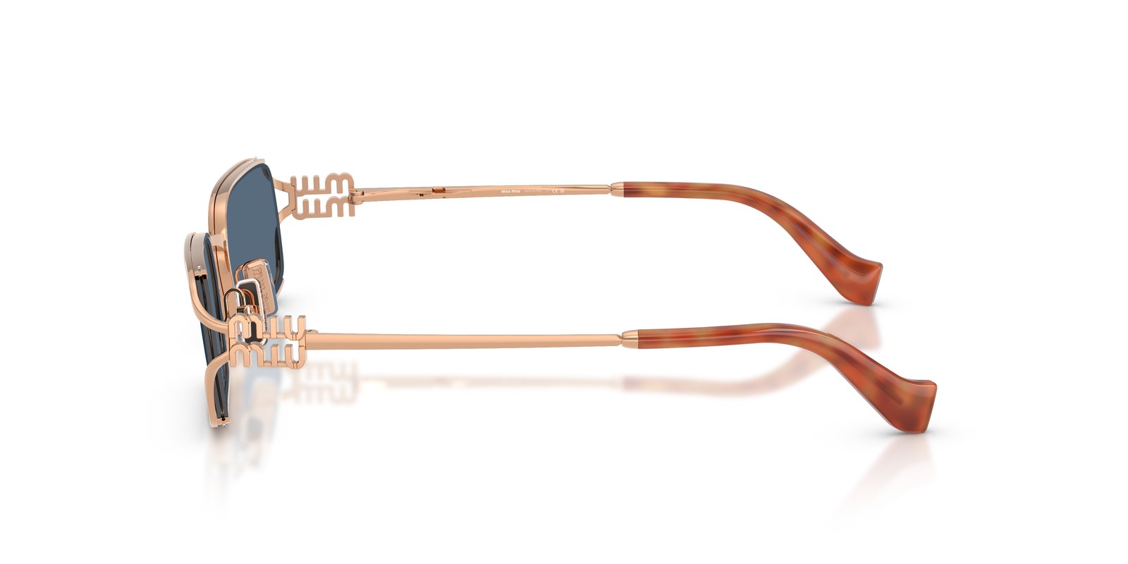Miu Miu MU C50S Oro Rosé · Lenti Blu Scuro — foto 3