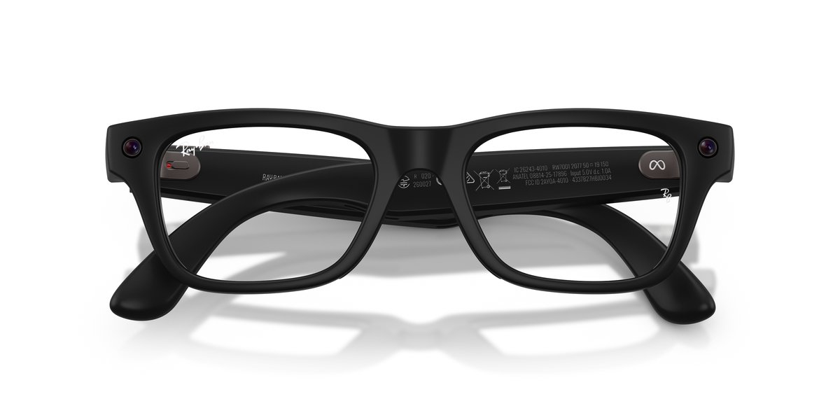Ray-Ban Meta Wayfarer RW7001 Nero — Lente Demo (Cal. 54)