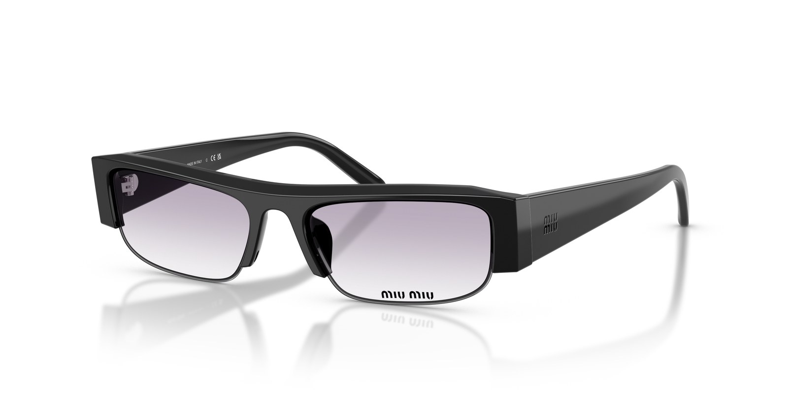 Miu Miu MU B07S Nero · Lenti Trasparente Sfumato Grigio Scuro