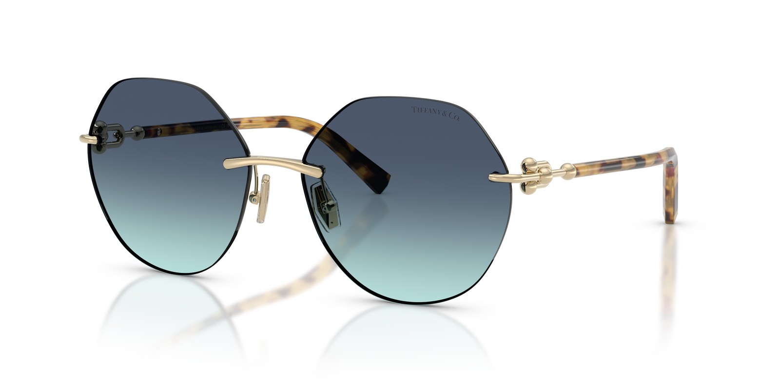 Tiffany & Co. TF3123 Oro Pallido · Lenti Azzurro Sfumato Blu