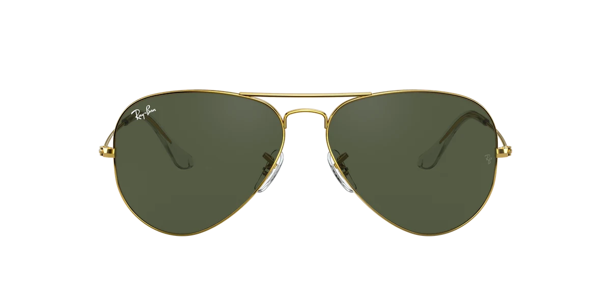 Ray-Ban Aviator Nero Lenti Verdi