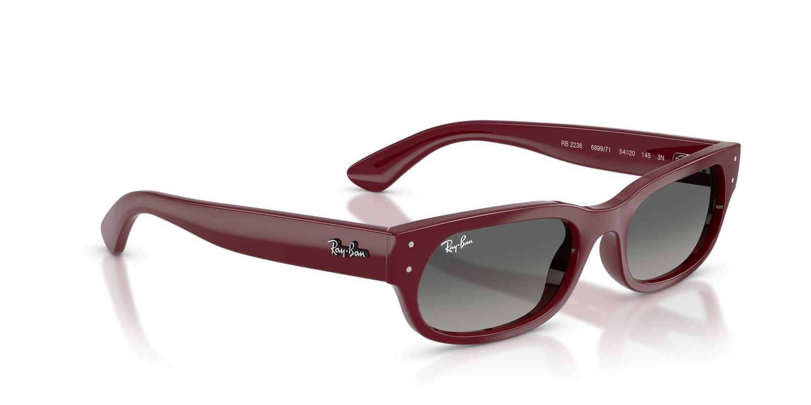Ray-Ban RB2236 Bordeaux · Lenti Grigio Chiaro Sfumato Grigio Scuro — foto 2
