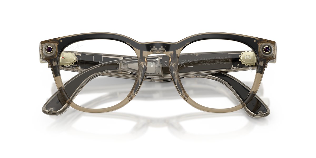 Ray-Ban Meta RW7002 Beige Tortora Trasparente — Lente Demo
