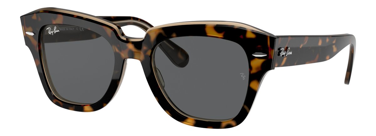 Ray-Ban State Street Havana su marrone trasparente Lenti Grigio scuro