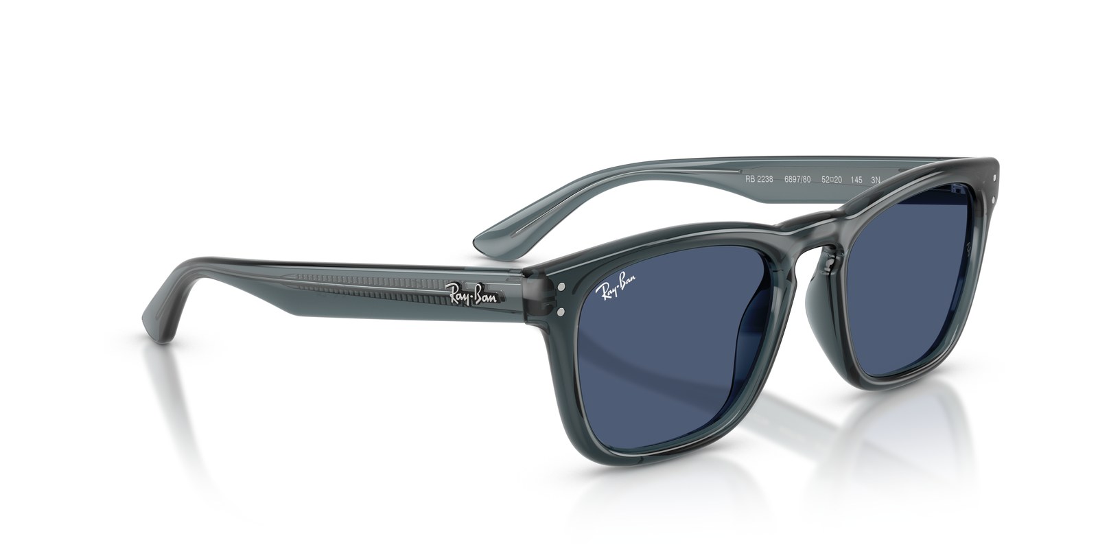 Ray-Ban RB2238 Blu Trasparente · Lenti Blu — foto 2