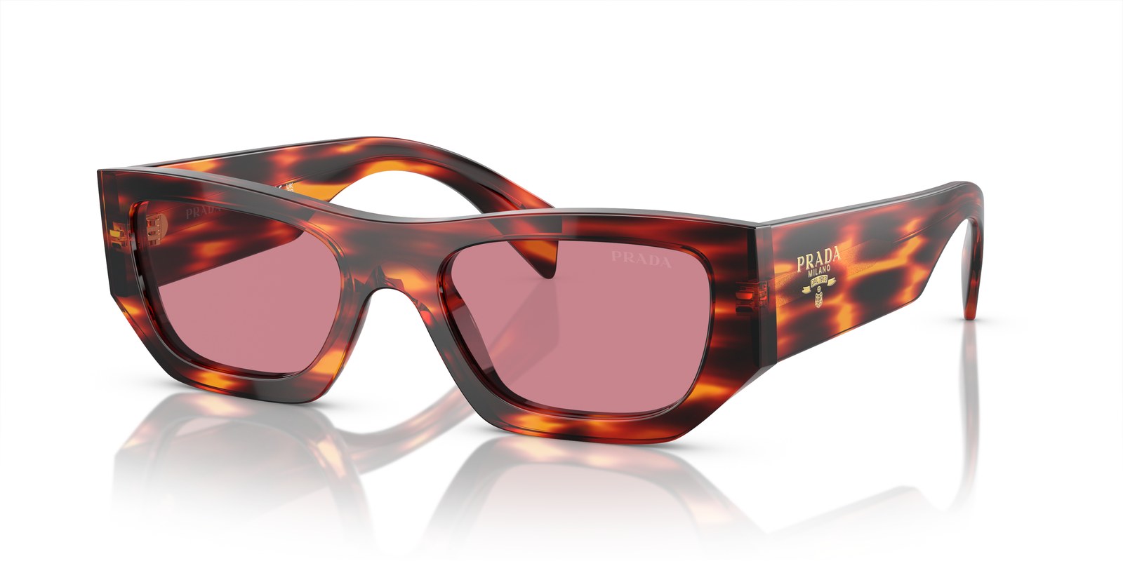 Prada PR A01S Havana Rosso · Lenti Violetto Scuro