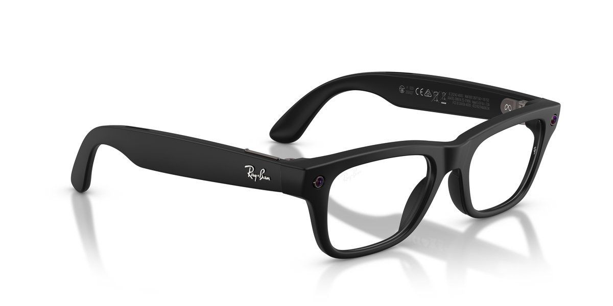 Ray-Ban Meta Wayfarer RW7001 Nero — Lente Demo (Cal. 54)