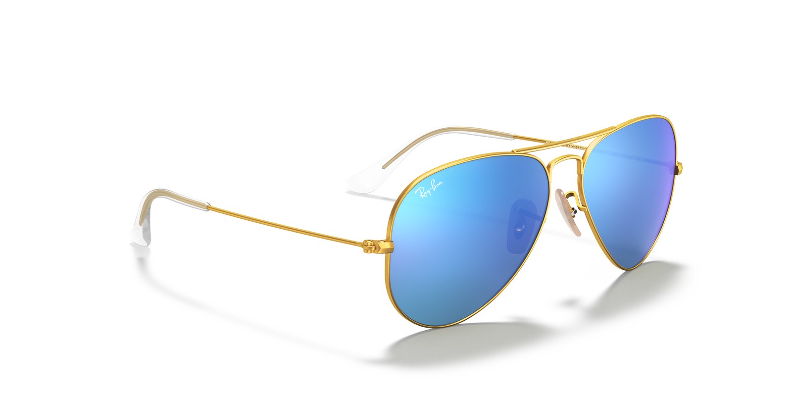 Ray-Ban Aviator RB3025 Oro · Lenti Grigio Blu Specchiato — foto 2