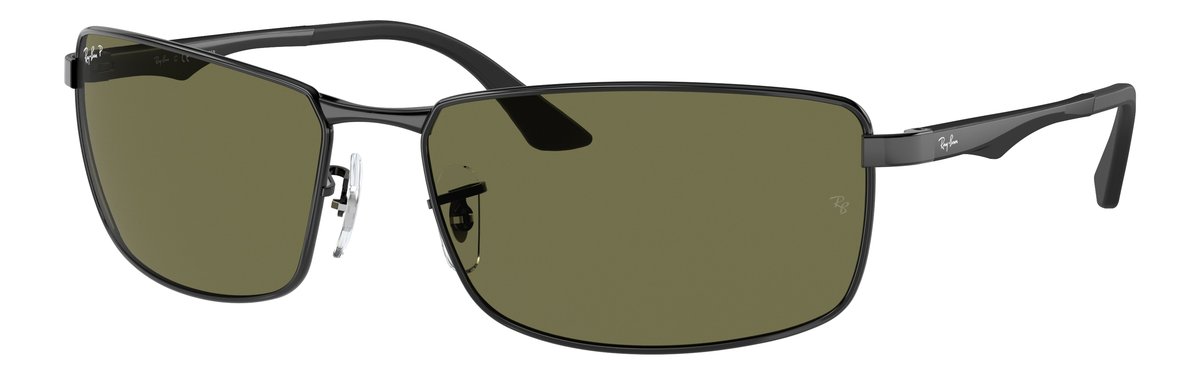 Ray-Ban RB3498 Nero Lenti Polarizzate verde g-15