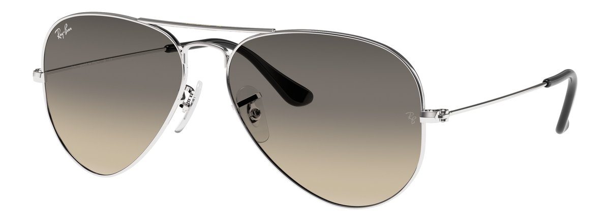 Ray-Ban Aviator Argento Lenti Sfumato grigio