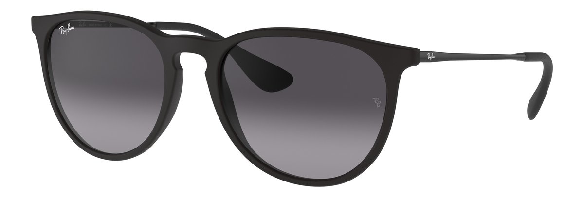 Ray-Ban Erika Gomma Nera Lenti Sfumato grigio