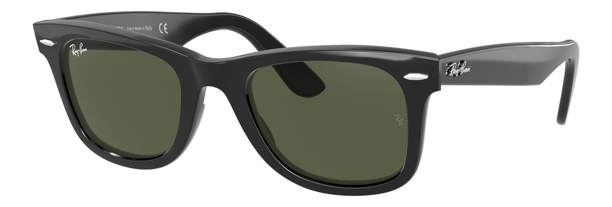 Ray-Ban Wayfarer Nero Lenti G-15 verde