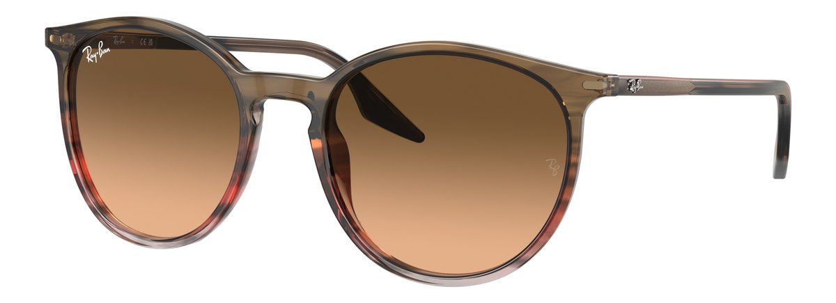 Ray-Ban RB2204 Rosso e Marrone a Strisce Lenti Rosa/nero