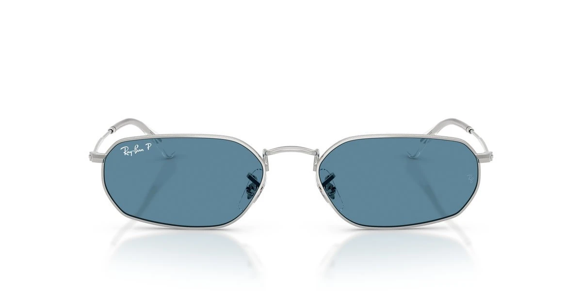 Ray-Ban RB3947 Argento Lenti Blu Specchio Polarizzato