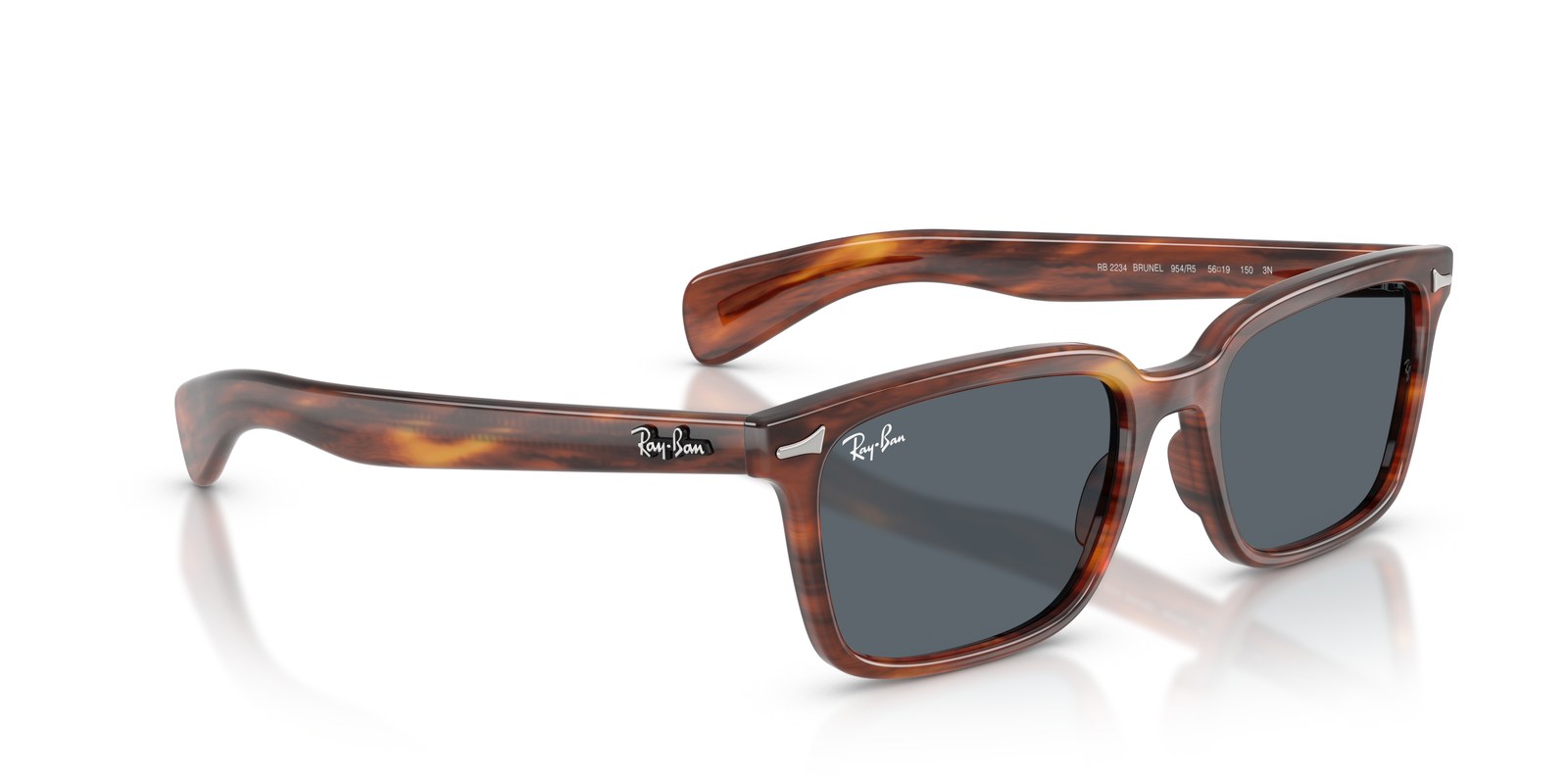Ray-Ban Brunel RB2234 Striato Havana · Lenti Blu Scuro — foto 2