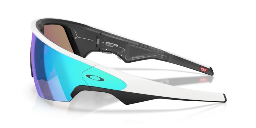 Oakley Meta Vanguard OW8001 Bianco — Prizm Sapphire