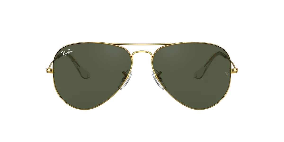 Ray-Ban Aviator Nero Lenti Verdi