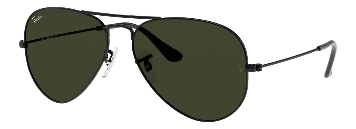 Ray-Ban Aviator Nero Lenti G-15 verde