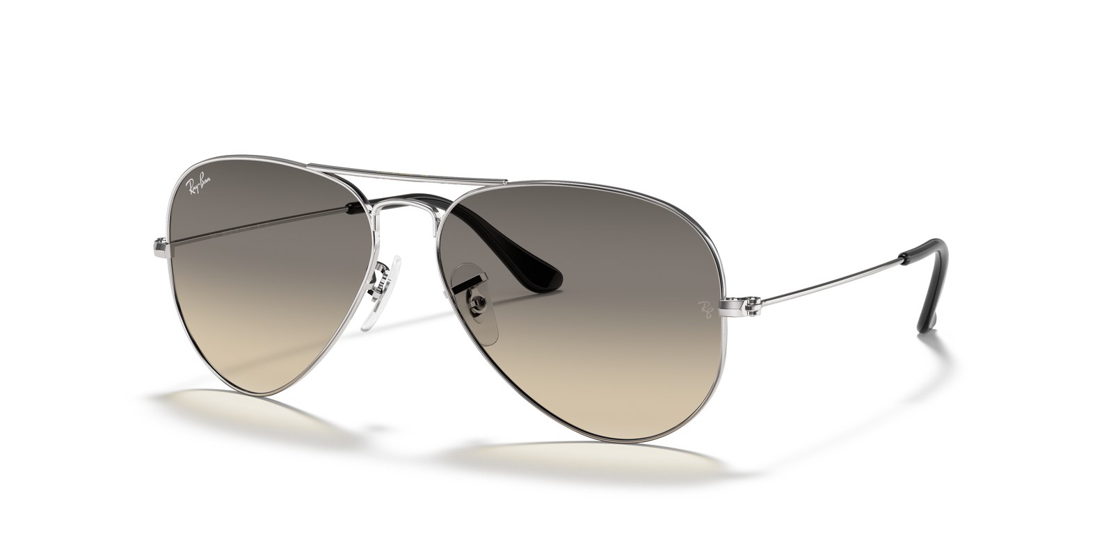 Ray-Ban Aviator RB3025 Argento · Lenti Sfumato Grigio