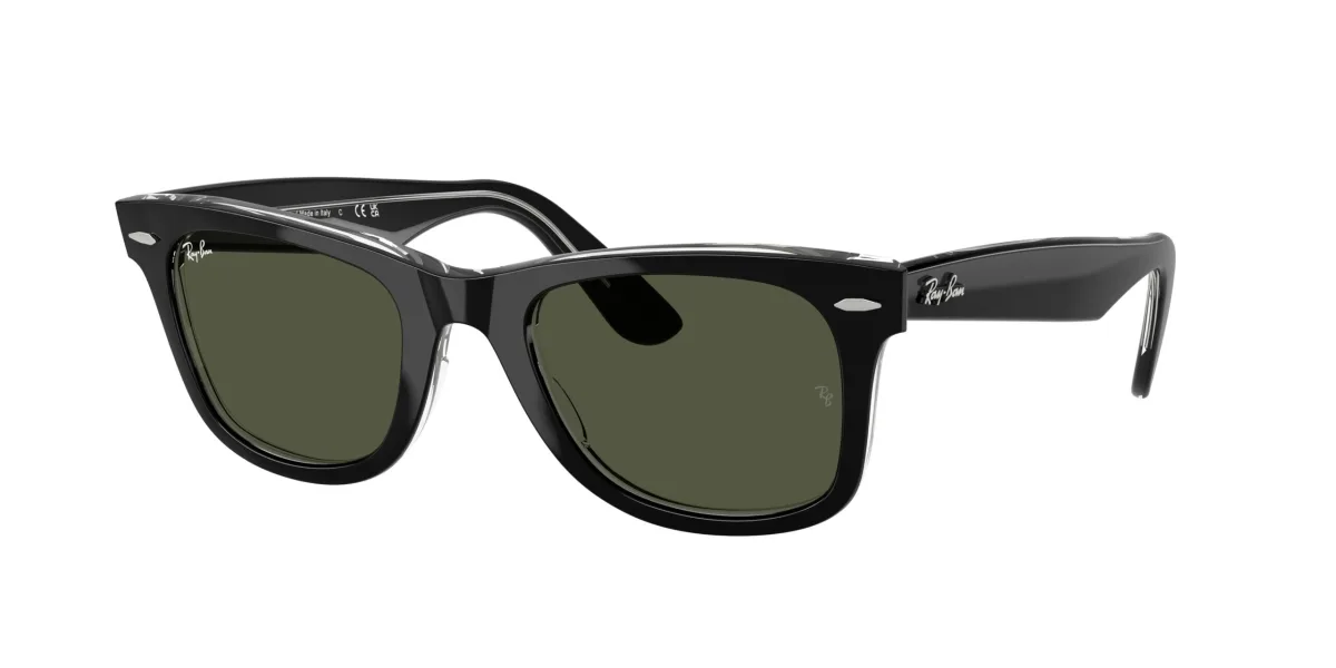 Ray-Ban Wayfarer RB2140 nero su trasparente 129431