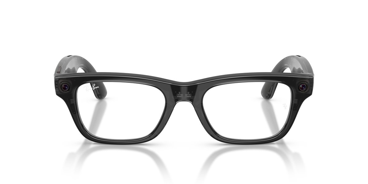 Ray-Ban Meta Wayfarer RW7001 Nero Trasparente — Lente Demo