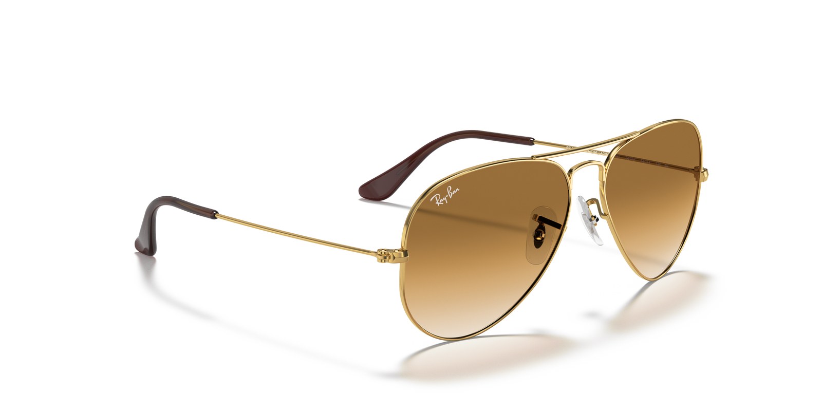Ray-Ban Aviator RB3025 Oro Arista · Lenti Trasparente Sfumato Marrone — foto 2