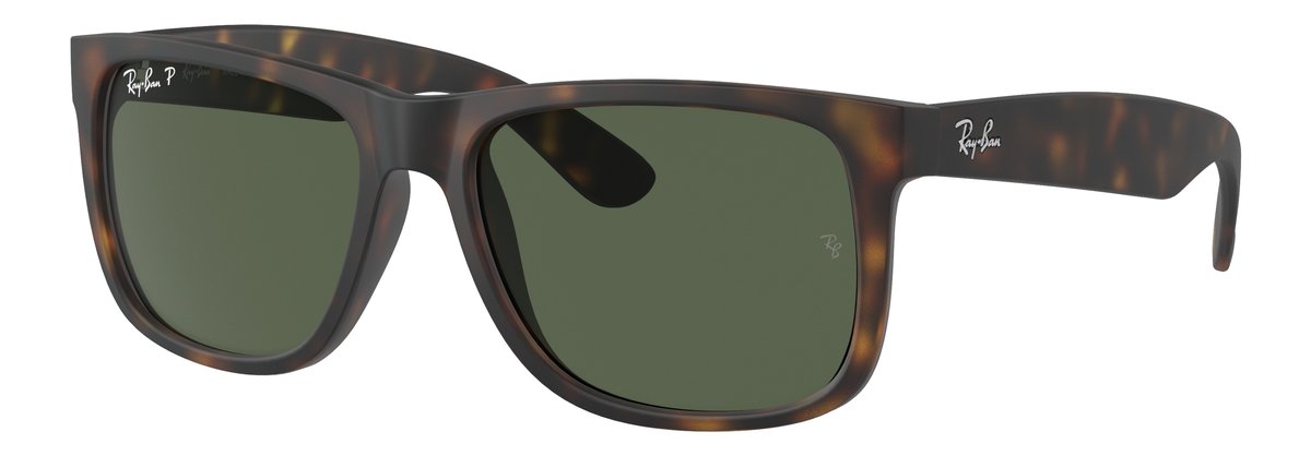 Ray-Ban Justin Havana Lenti Verde scuro polarizzata