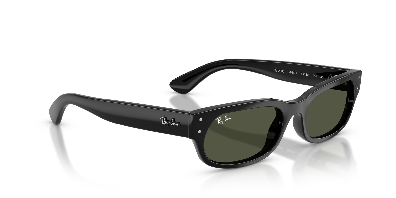 Ray-Ban RB2236 Nero · Lenti Verde — foto 2