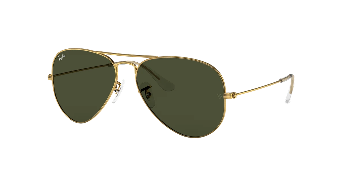 Ray-Ban Aviator Nero Lenti Verdi