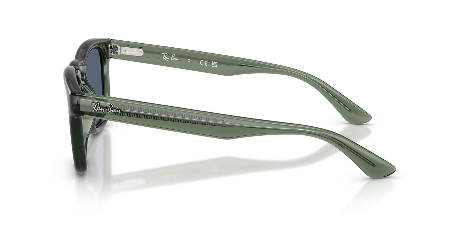 Ray-Ban RB2238 Verde Trasparente · Lenti Grigio Scuro — foto 3