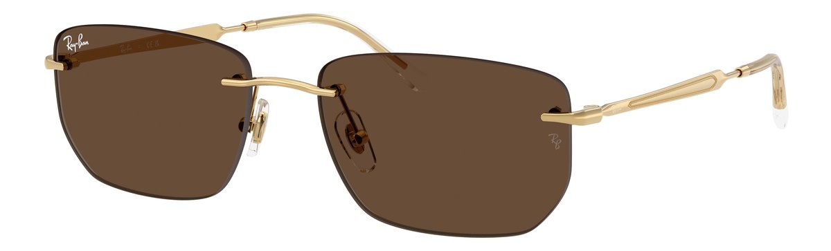 Ray-Ban RB3768 Oro Arista Lenti Marrone scuro