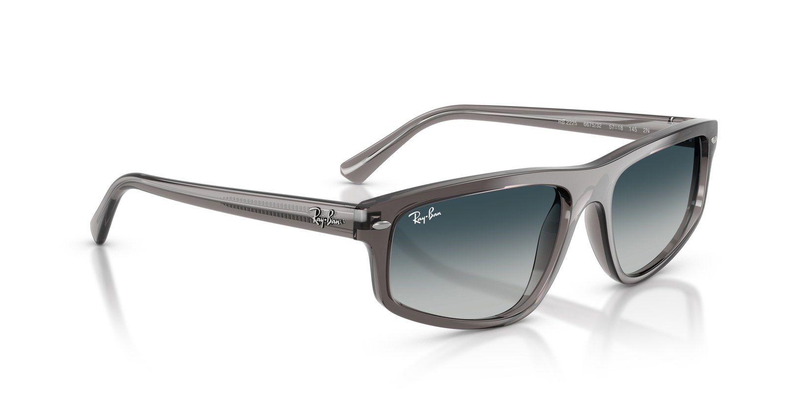 Ray-Ban RB2225 Grigio Chiaro Opale · Lenti Grigio Sfumato Blu — foto 2