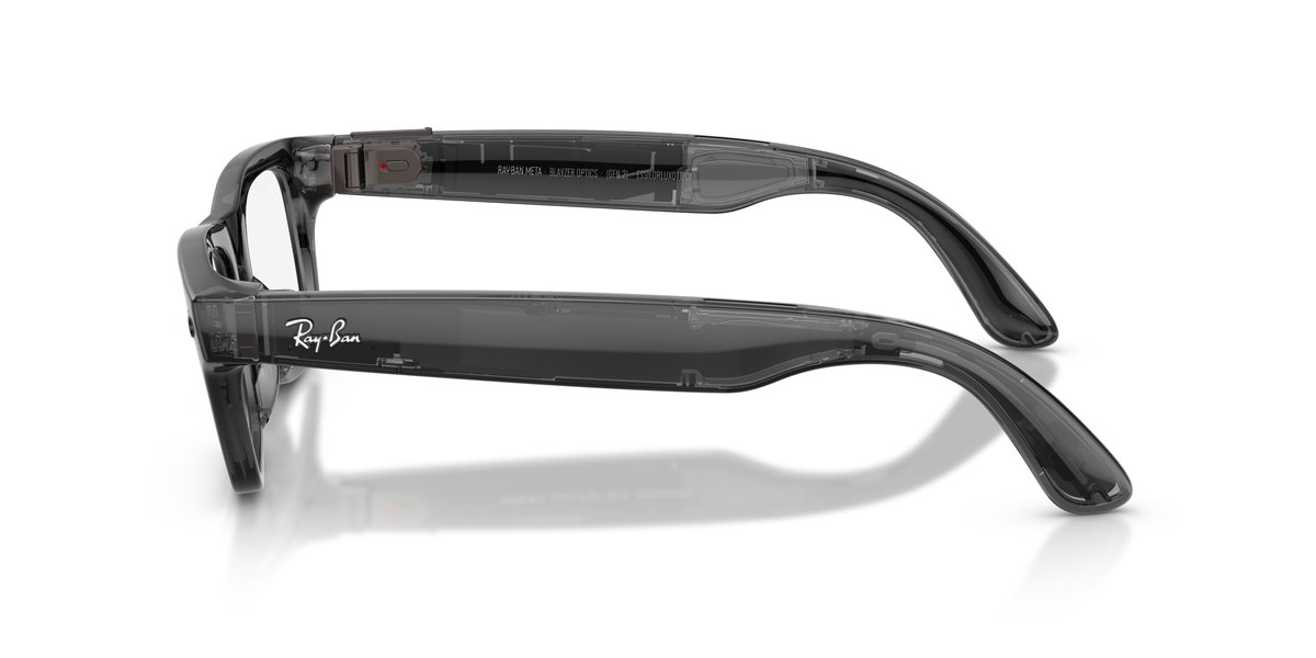 Ray-Ban Meta Wayfarer RW7001 Nero Trasparente — Lente Demo