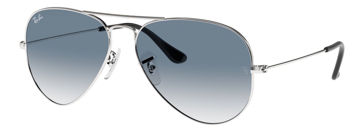 Ray-Ban Aviator Argento Lenti Azzurro sfumato