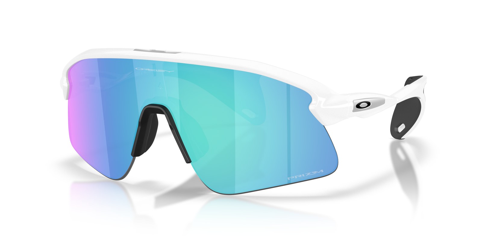 Oakley Stunt Devil OO9517 Bianco Opaco · Lenti Prizm Sapphire