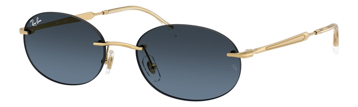 Ray-Ban RB3767 Oro Arista Lenti Blu sfumato grigio scuro