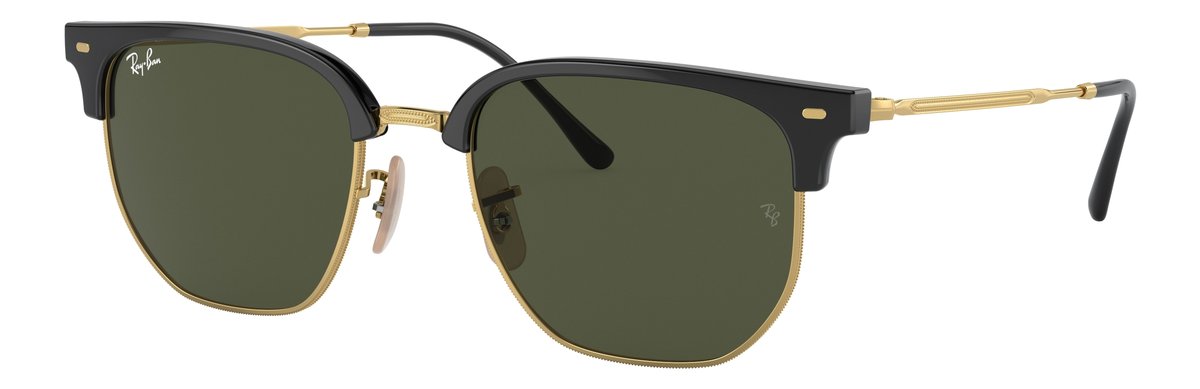 Ray-Ban RB4416 Nero su oro Lenti Verde