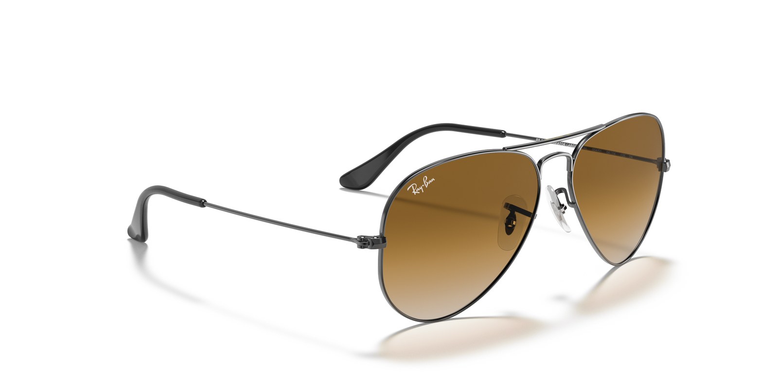 Ray-Ban Aviator RB3025 Gunmetal · Lenti Marrone Chiaro Sfumato — foto 2